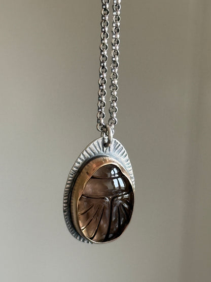 Smoky Topaz Scarab Pendant