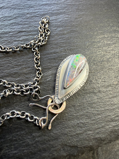 Colourful Boulder Opal Pendant