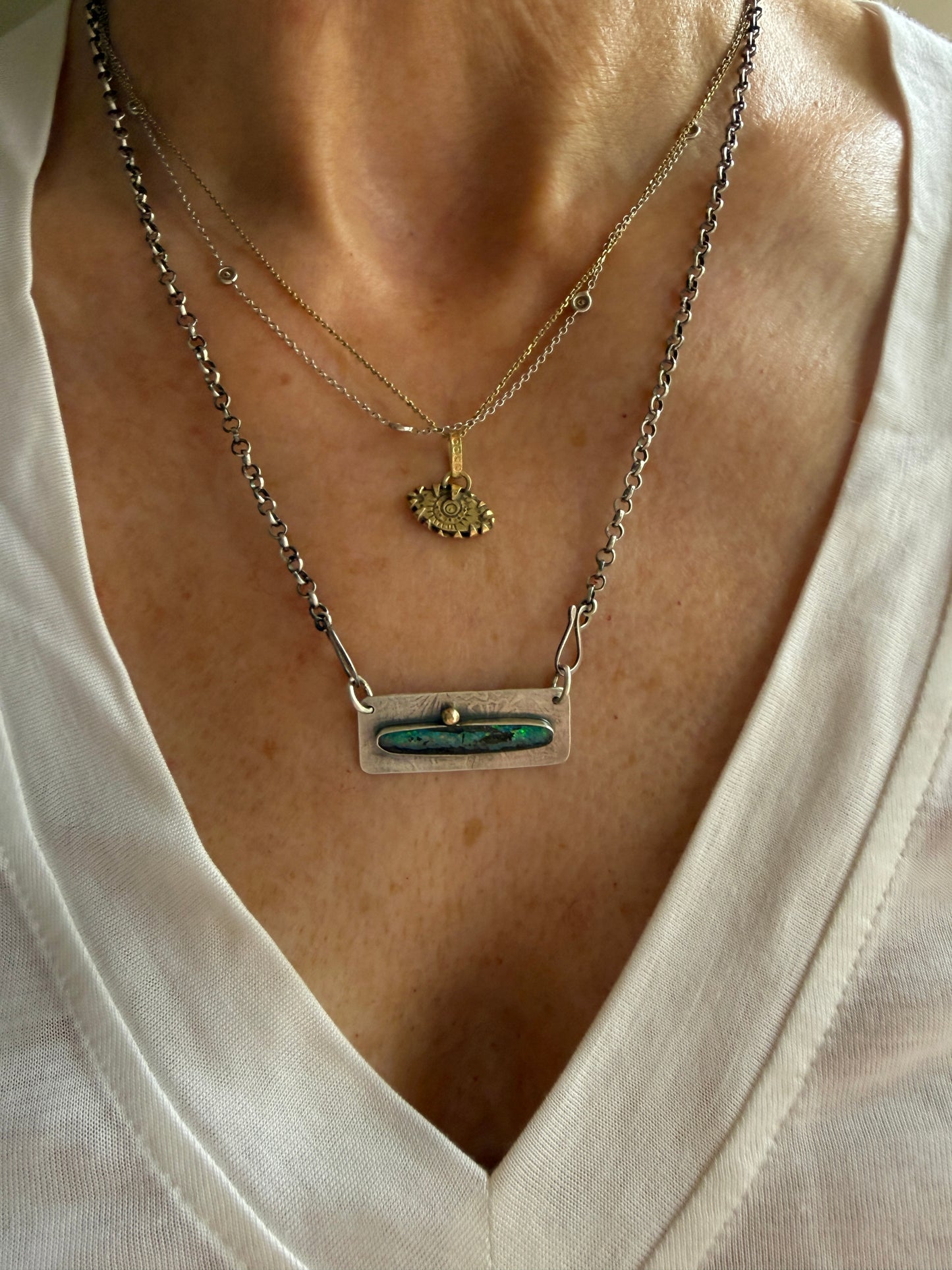Opal Bar Necklace