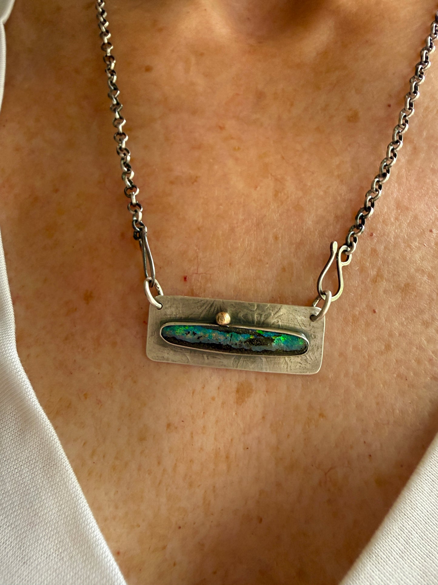 Opal Bar Necklace