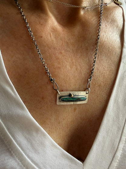 Opal Bar Necklace