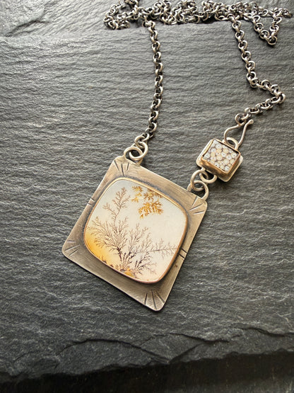 Scenic Dentric Agate with a Wrasse Snakeskin Stone