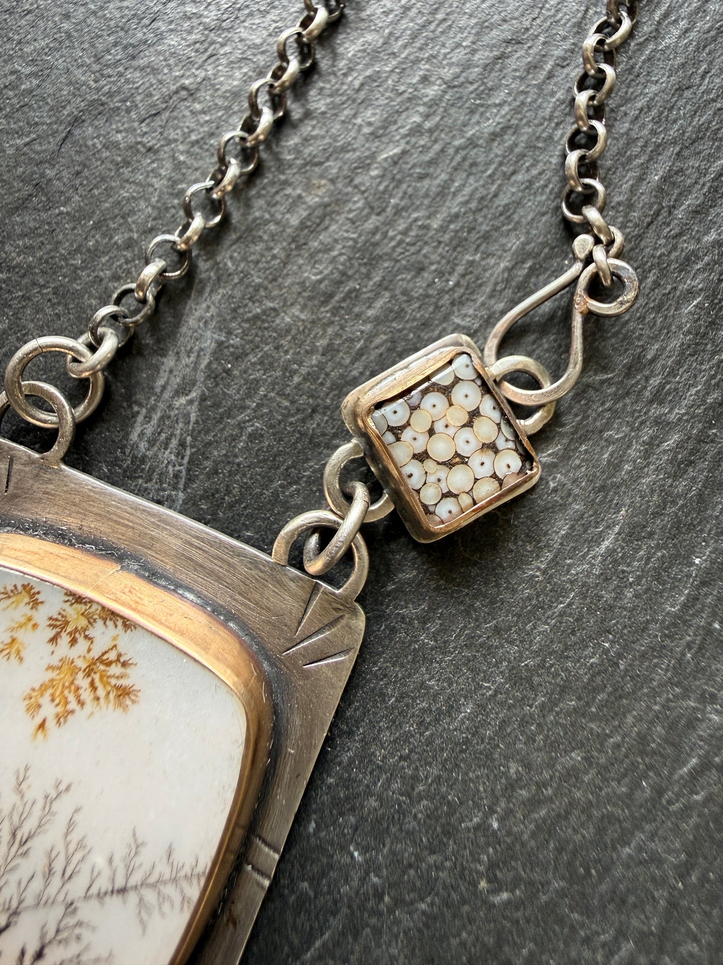 Scenic Dentric Agate with a Wrasse Snakeskin Stone