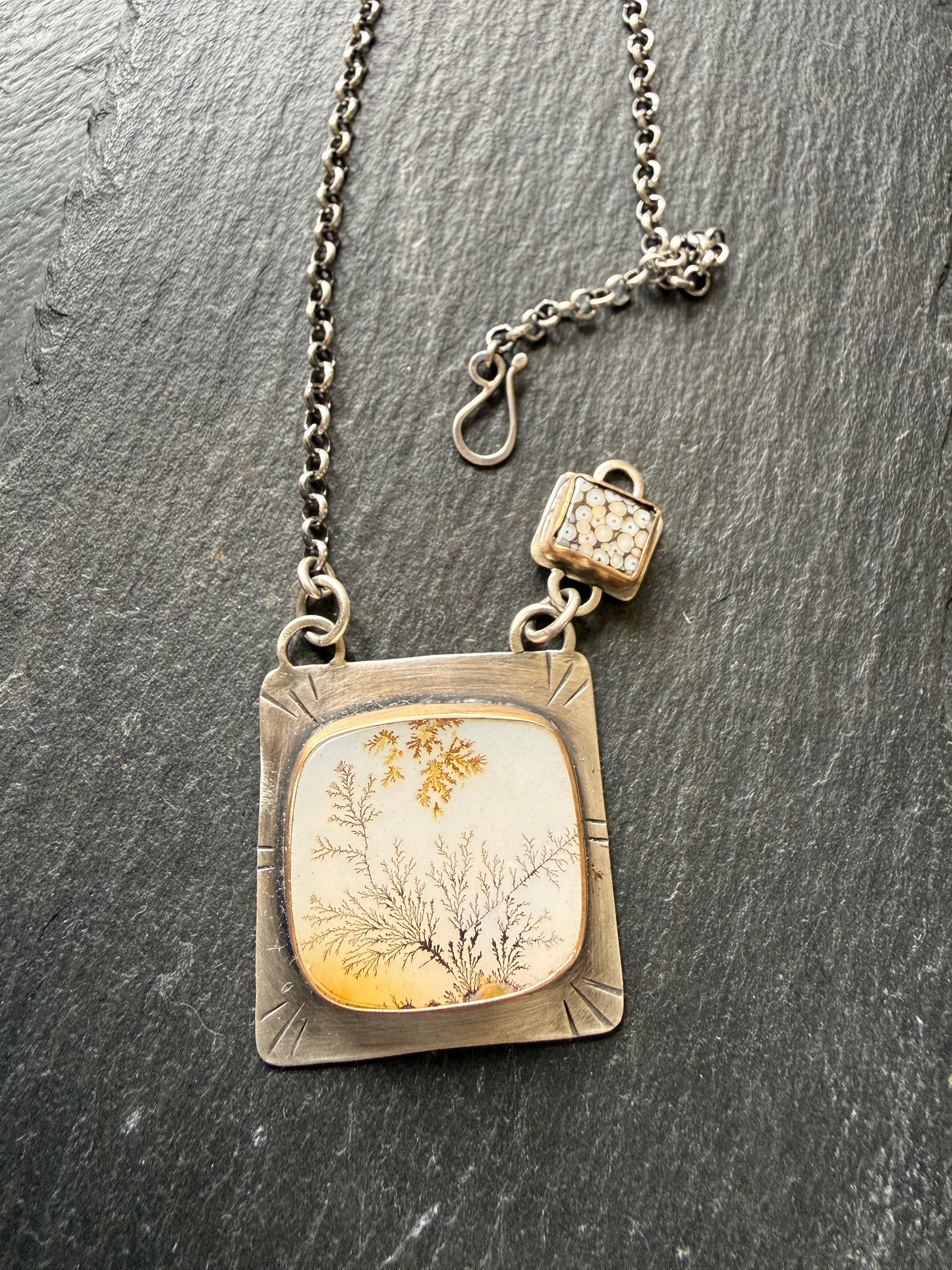 Scenic Dentric Agate with a Wrasse Snakeskin Stone