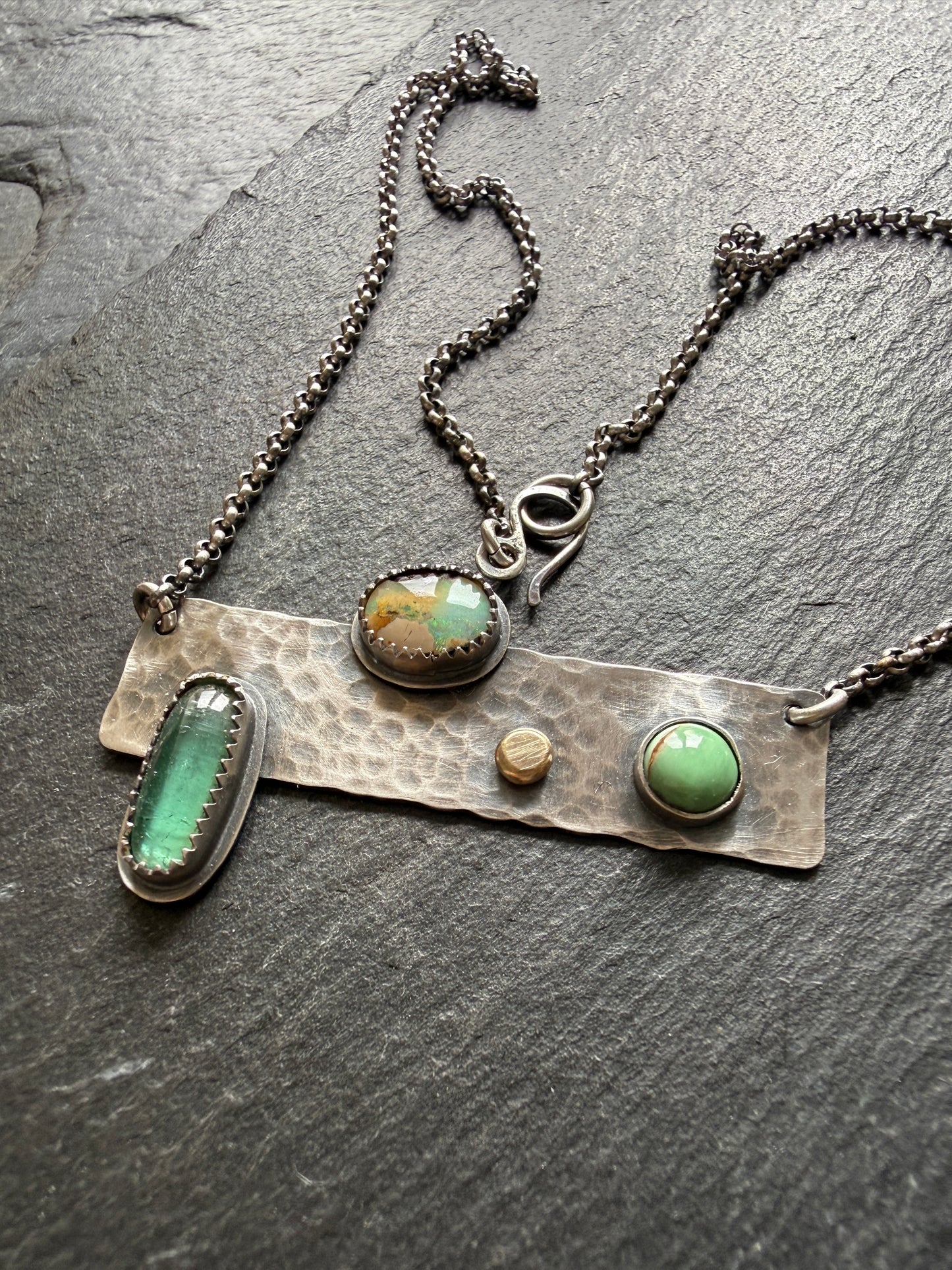 Multi Stone Bar Necklace