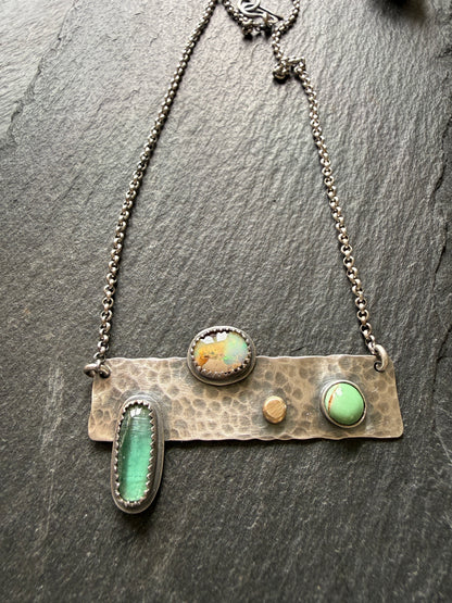 Multi Stone Bar Necklace
