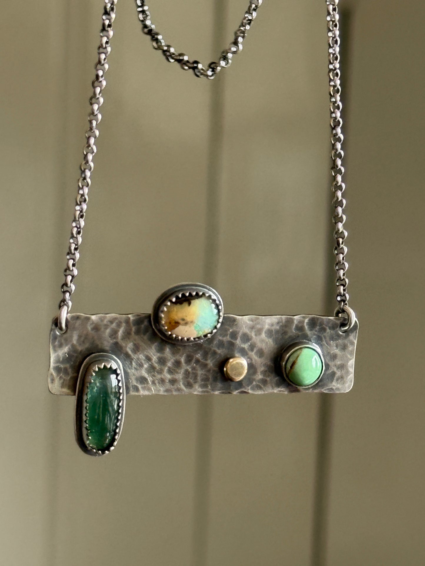 Multi Stone Bar Necklace