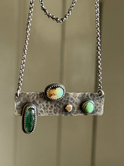 Multi Stone Bar Necklace