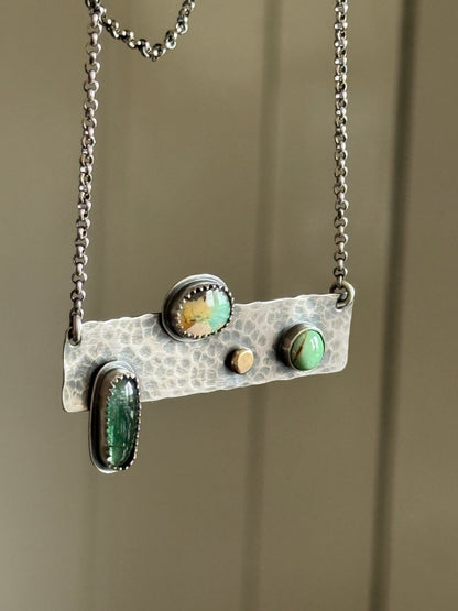 Multi Stone Bar Necklace