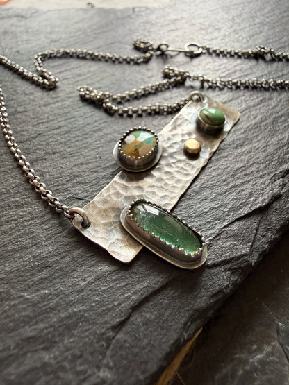 Multi Stone Bar Necklace