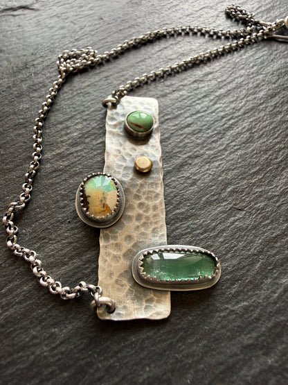Multi Stone Bar Necklace