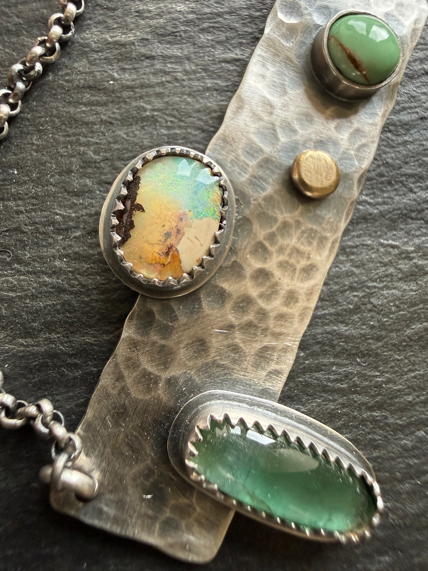 Multi Stone Bar Necklace