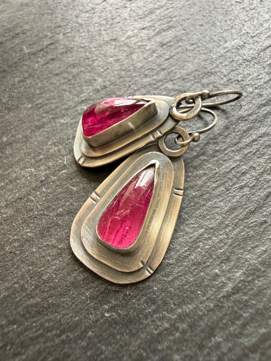 Pink Tourmaline Earrings