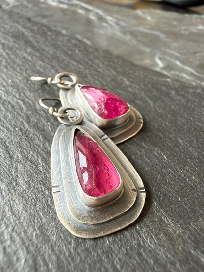 Pink Tourmaline Earrings