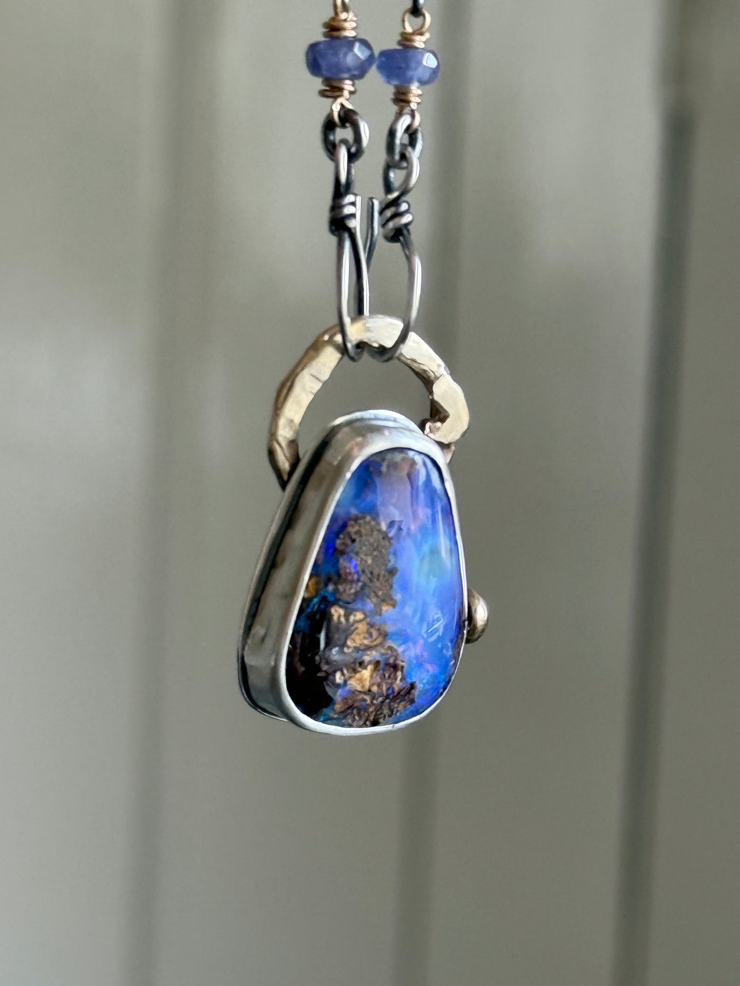 Cornflower Blue Opal Necklace