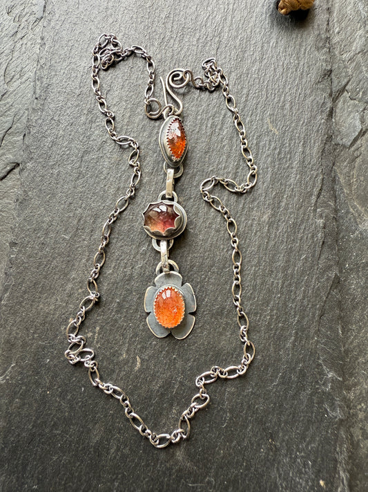 FOR TINA - Sunstone and Tourmaline Necklace