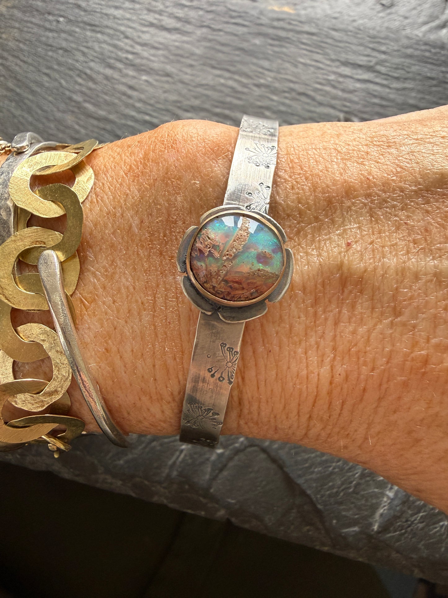 Flower Opal Bangle