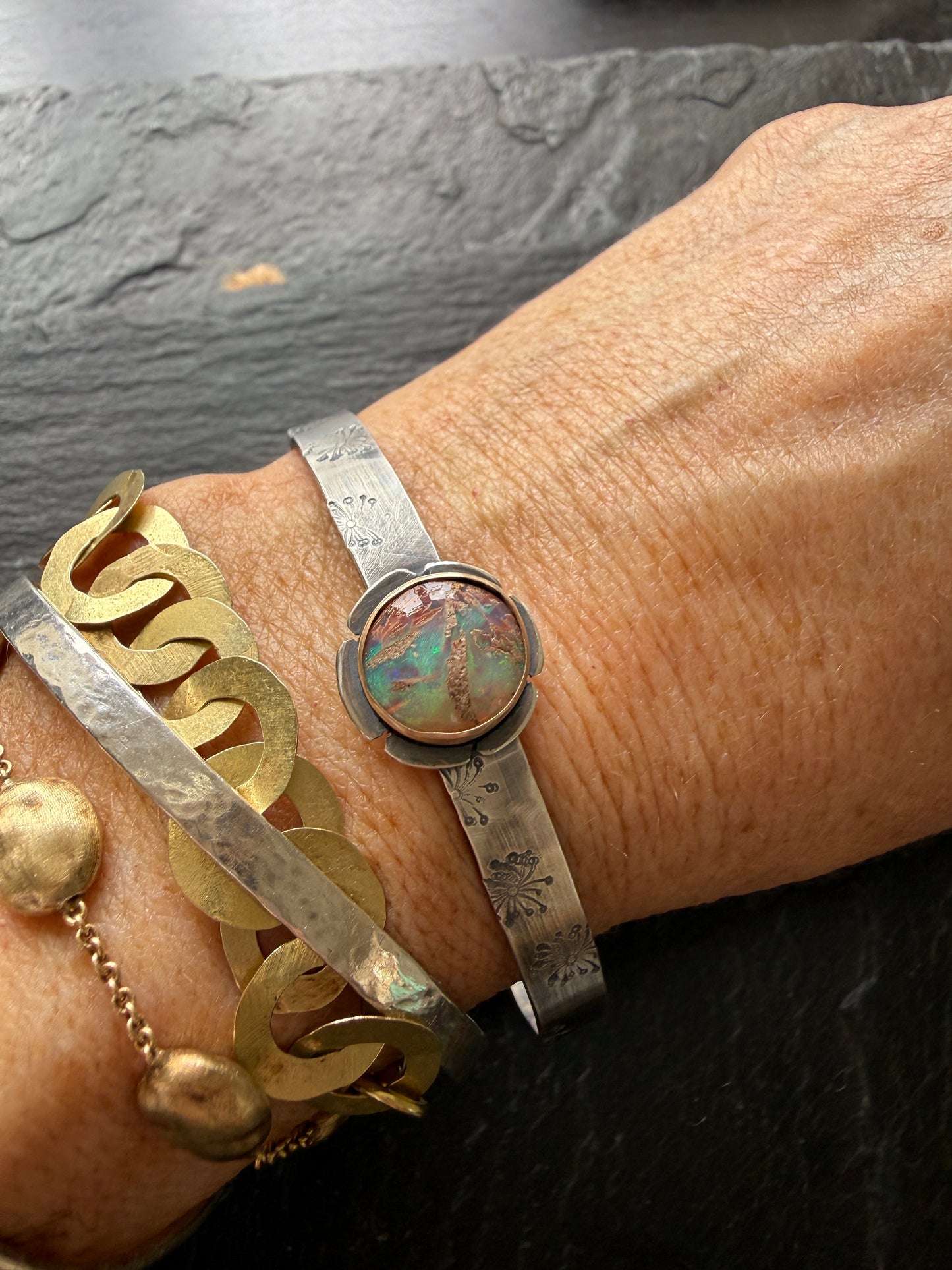 Flower Opal Bangle