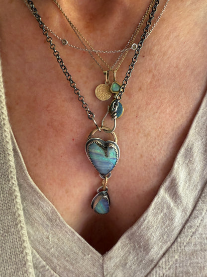 Blue Heart Charm Necklace