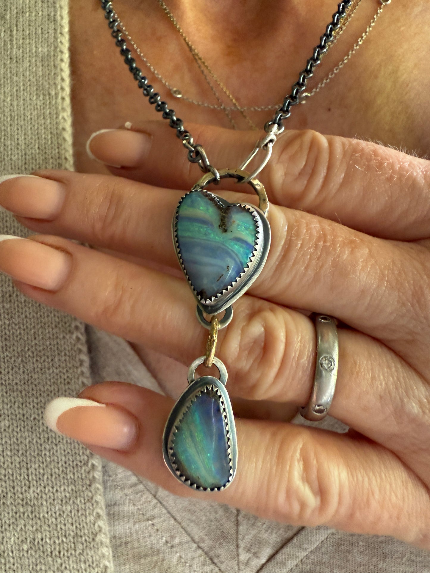 Blue Heart Charm Necklace