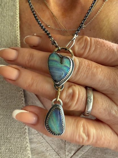 Blue Heart Charm Necklace
