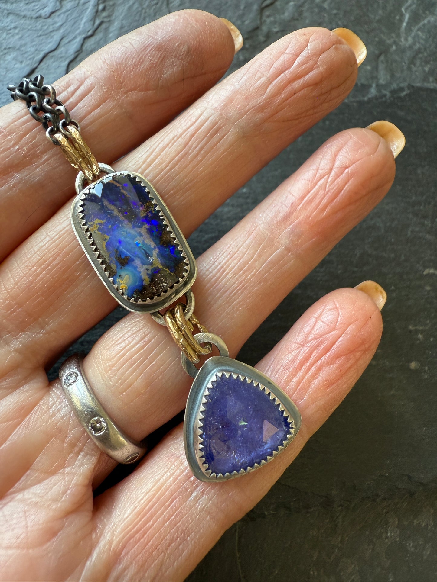 Tanzanite and Opal Necklace