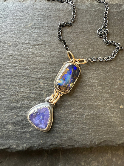 Tanzanite and Opal Necklace