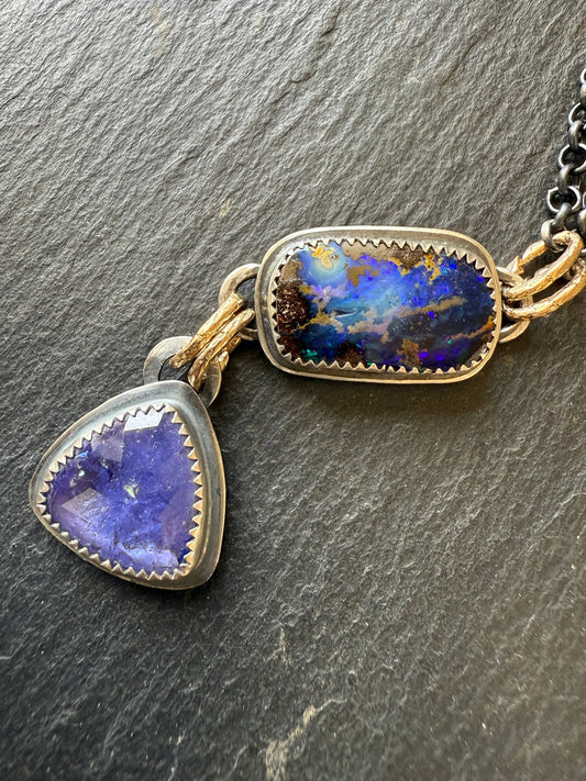 Tanzanite and Opal Necklace