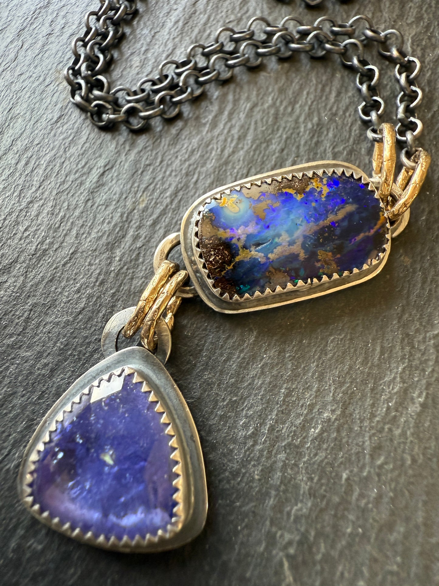 Tanzanite and Opal Necklace