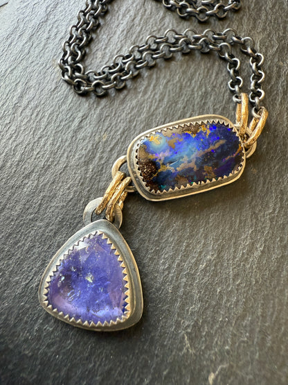 Tanzanite and Opal Necklace
