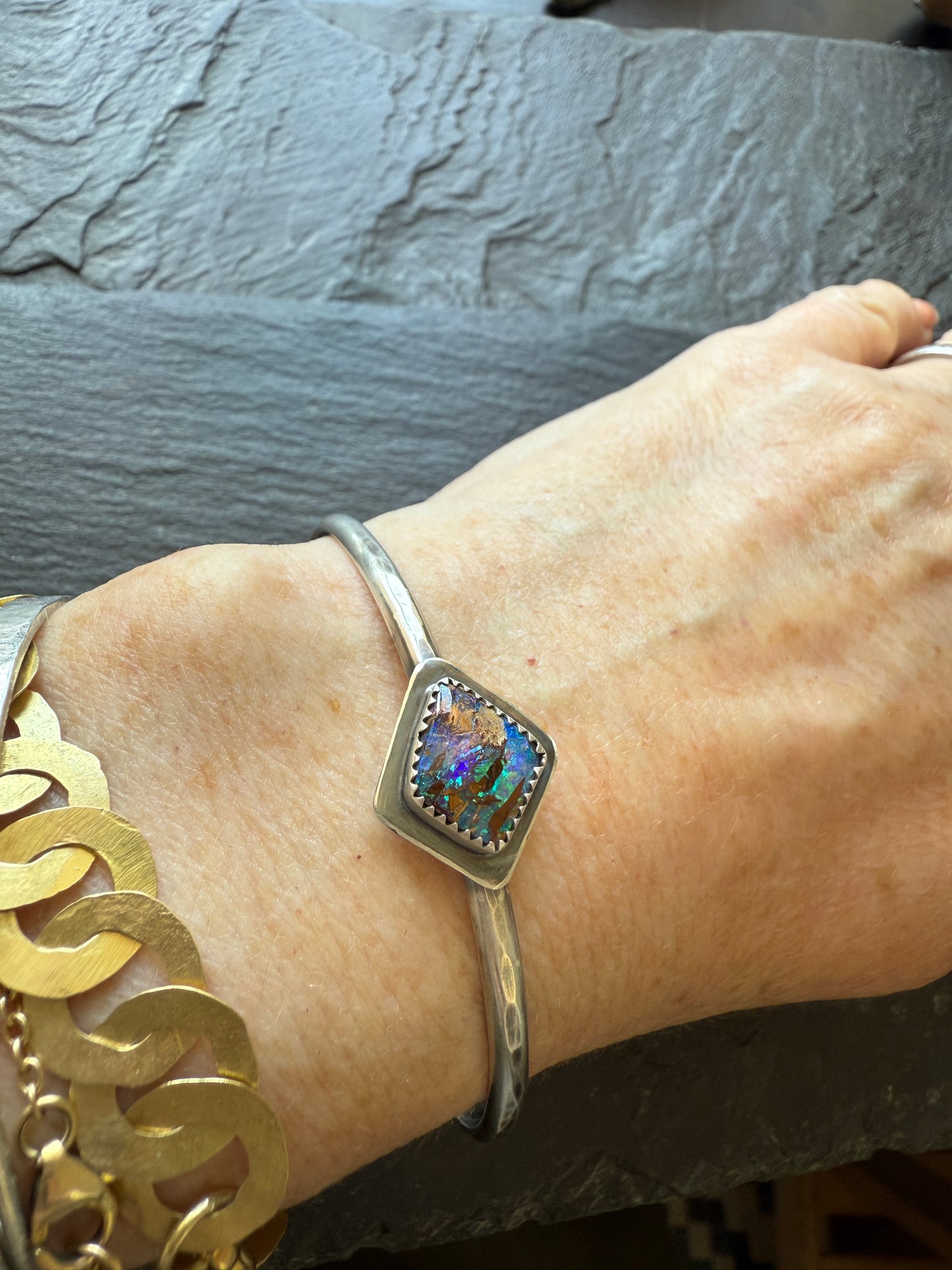 Boulder Opal Cuff Bangle