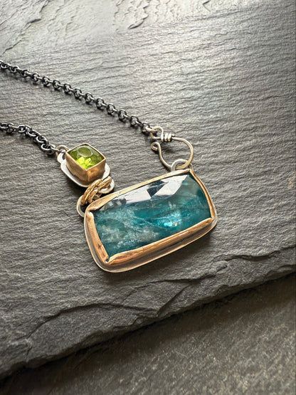 Kyanite & Peridot Necklace