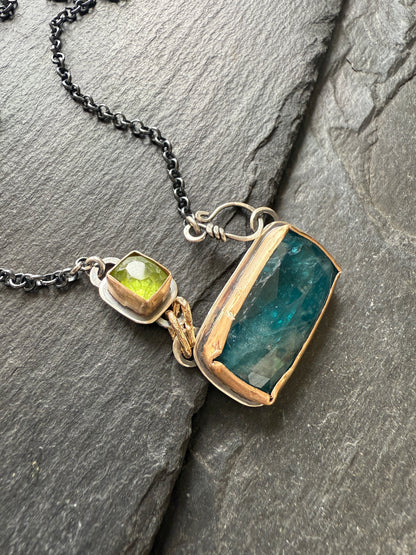 Kyanite & Peridot Necklace