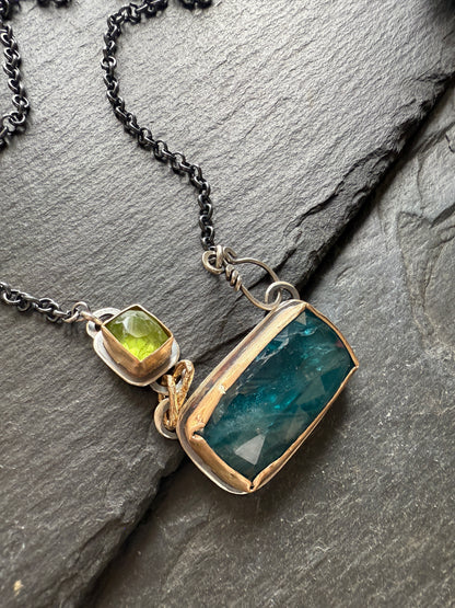 Kyanite & Peridot Necklace