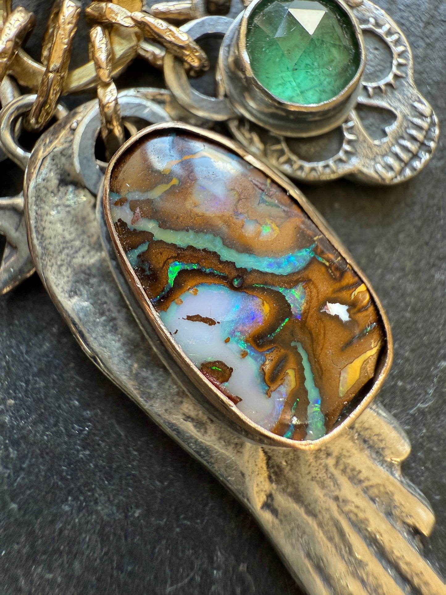 RESERVED FOR ANU - Skull & Sterling Wing Multi Charm Necklace