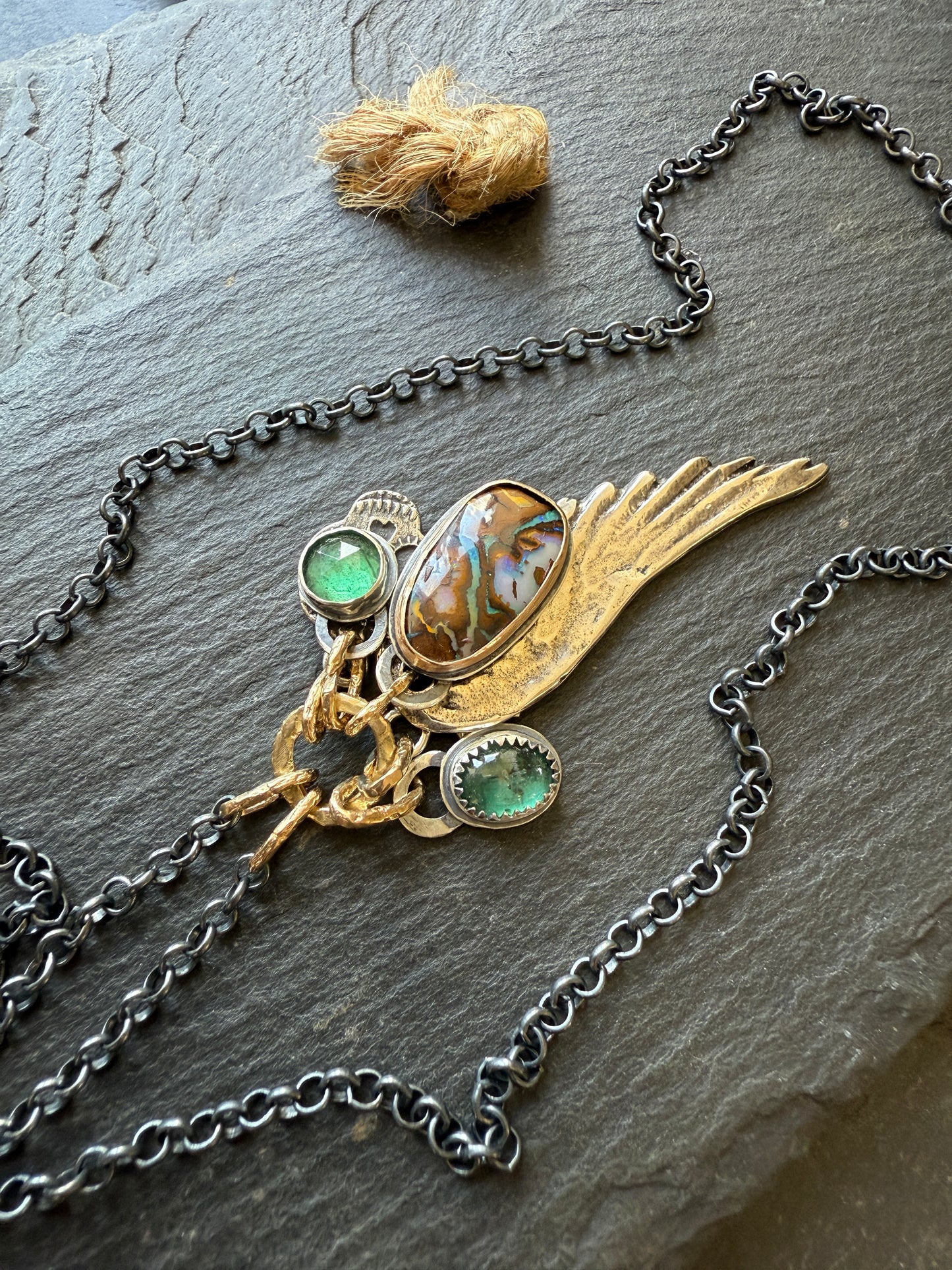RESERVED FOR ANU - Skull & Sterling Wing Multi Charm Necklace