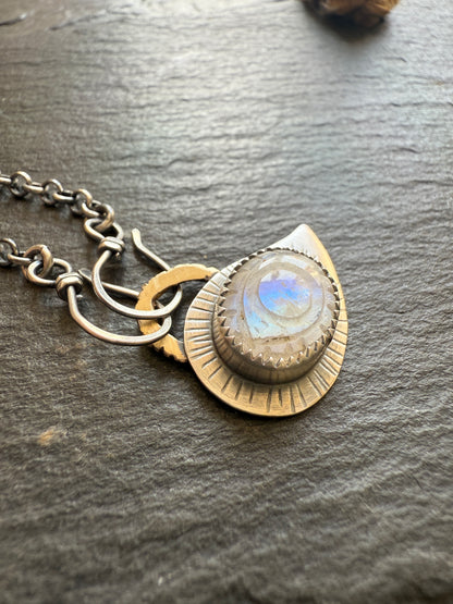 Moonstone Evil Eye Necklace