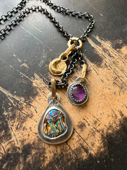 Mixed Metal Charm Necklace