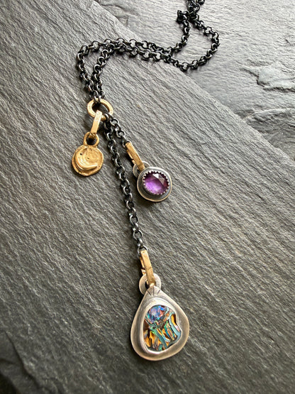 Mixed Metal Charm Necklace