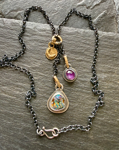 Mixed Metal Charm Necklace