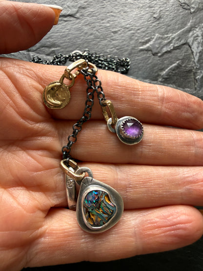 Mixed Metal Charm Necklace