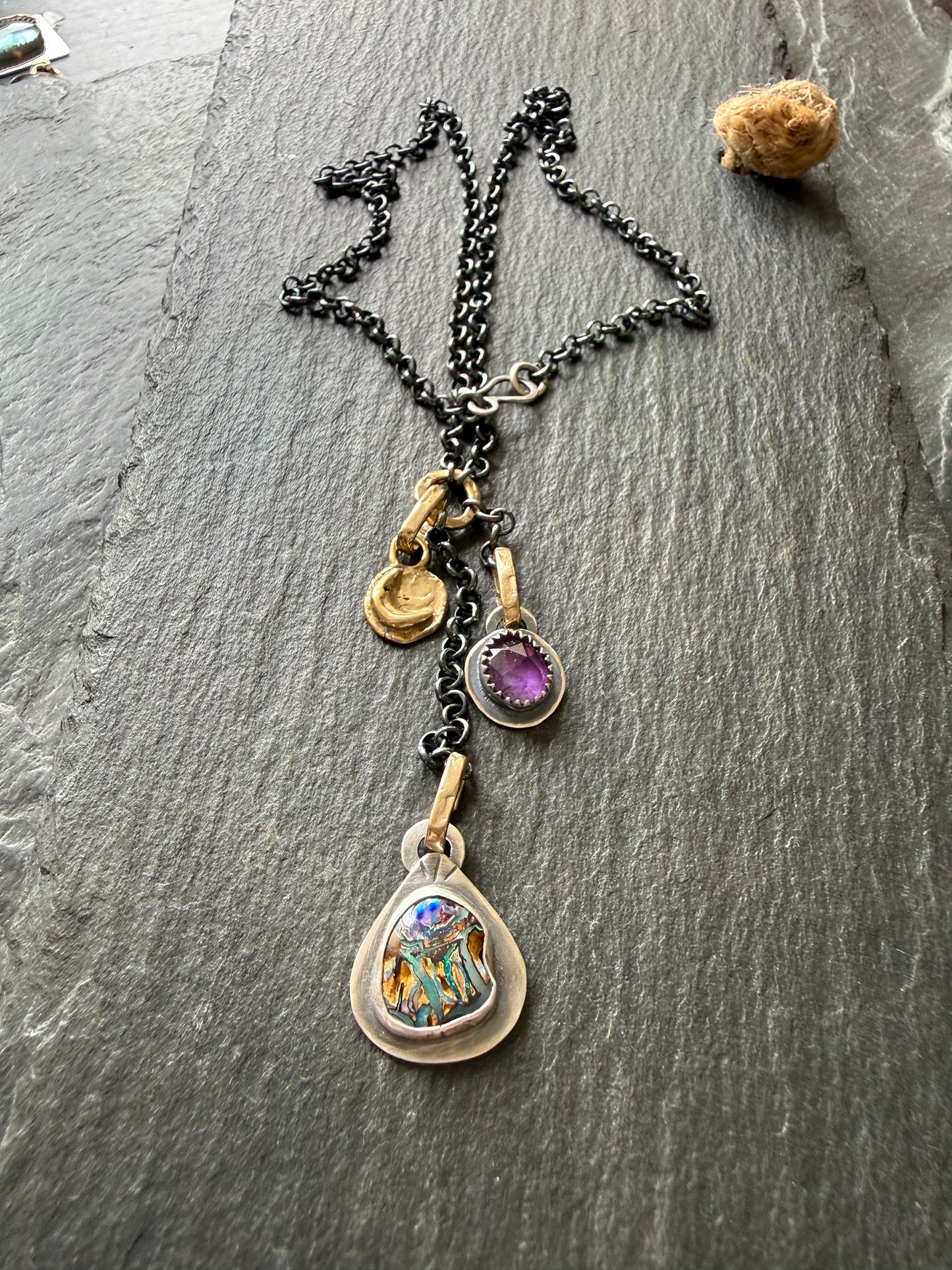 Mixed Metal Charm Necklace