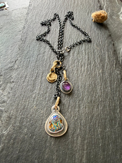 Mixed Metal Charm Necklace