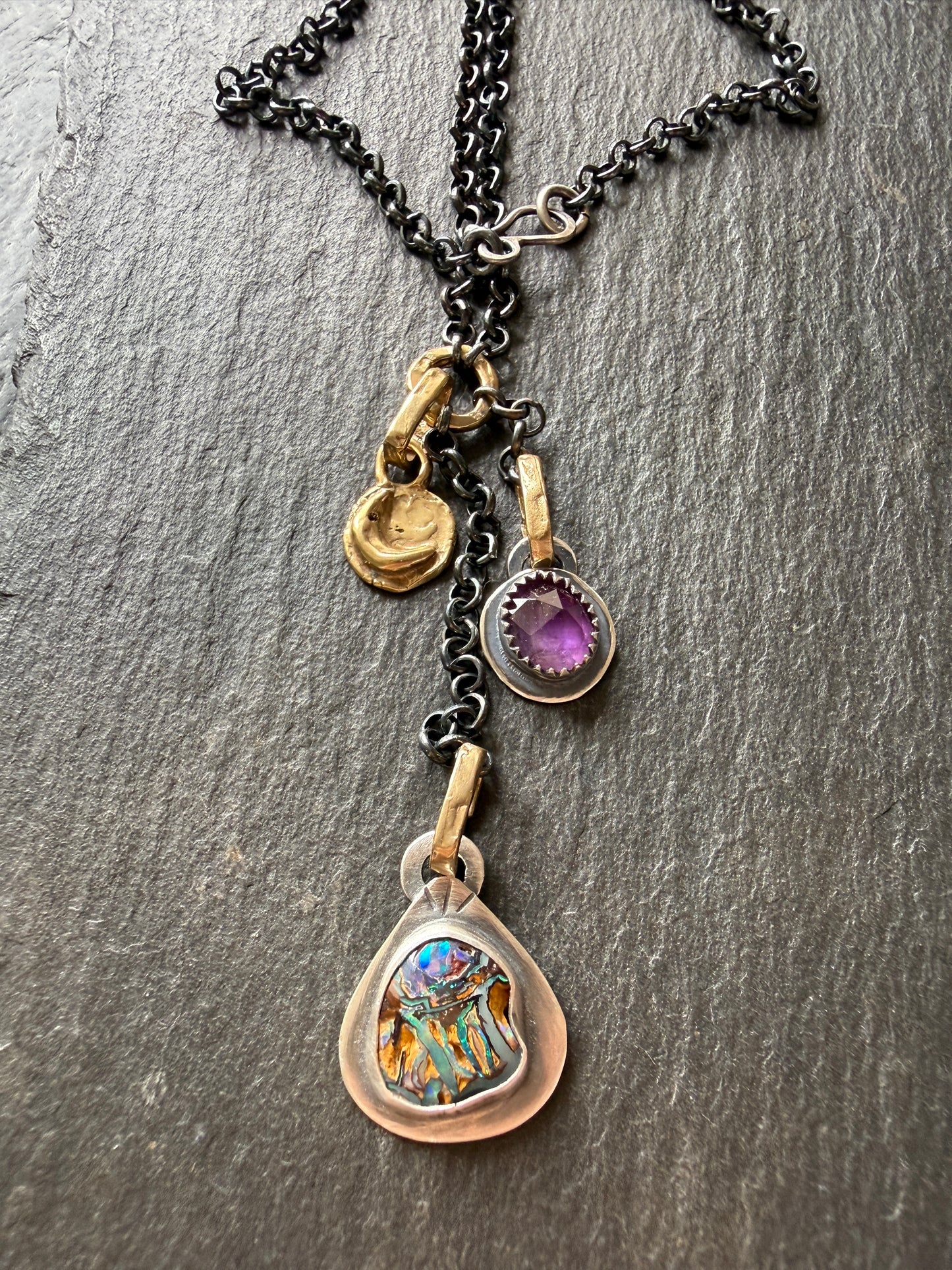Mixed Metal Charm Necklace