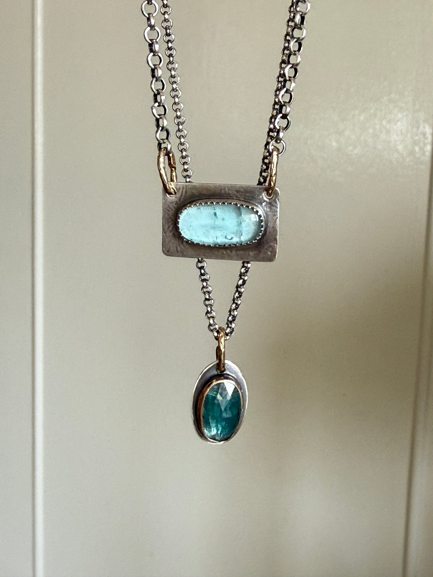 Kyanite and Tourmaline Layered Necklace