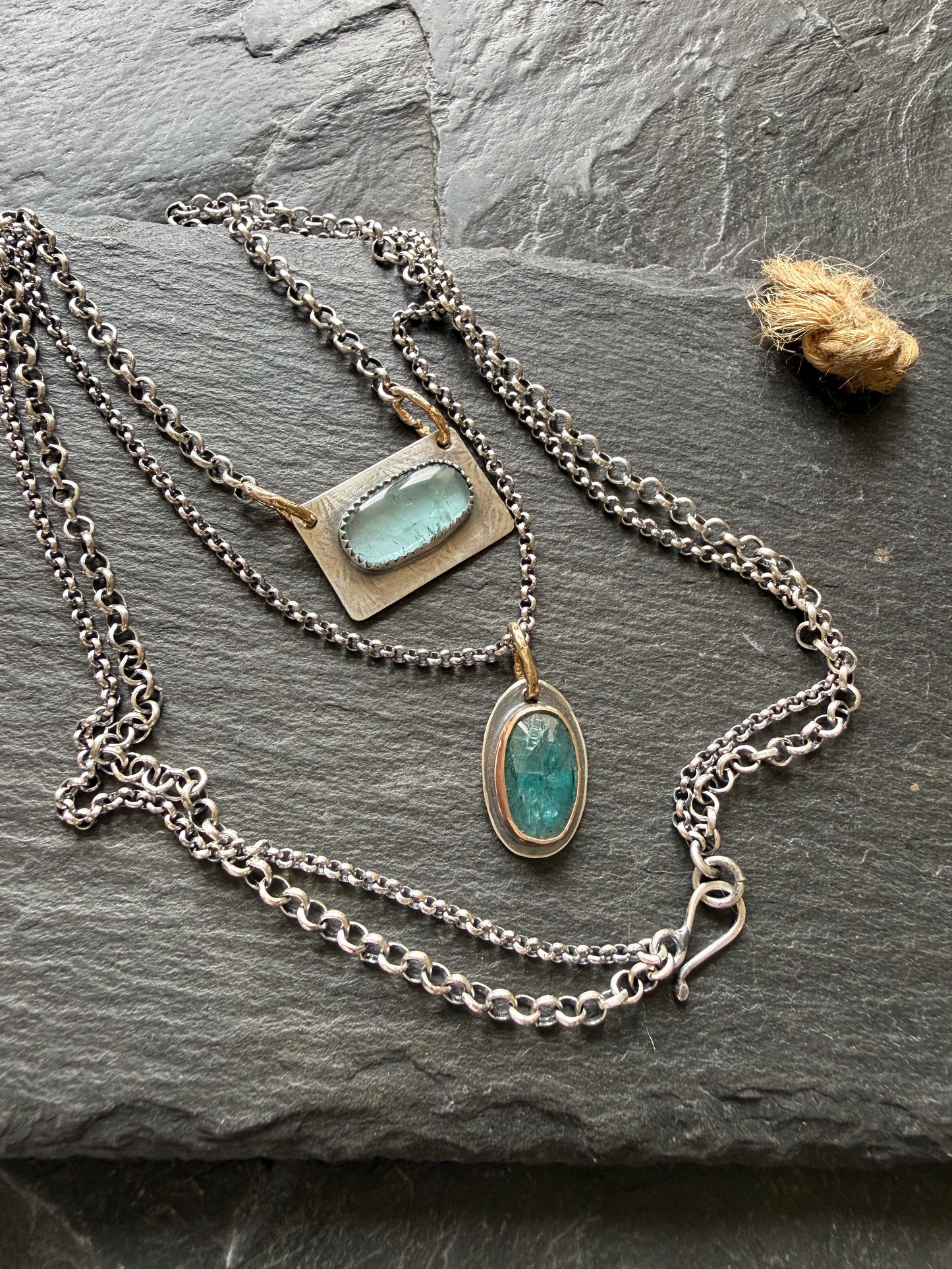 Kyanite and Tourmaline Layered Necklace