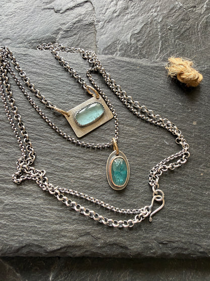 Kyanite and Tourmaline Layered Necklace