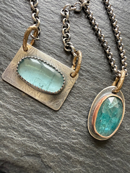 Kyanite and Tourmaline Layered Necklace