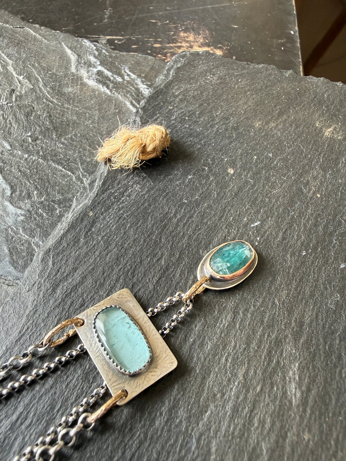 Kyanite and Tourmaline Layered Necklace
