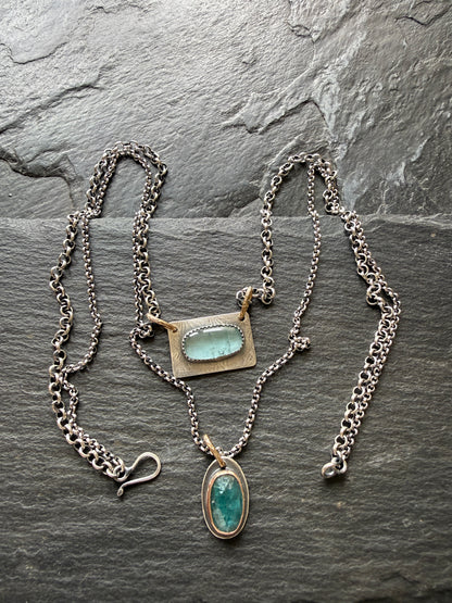 Kyanite and Tourmaline Layered Necklace